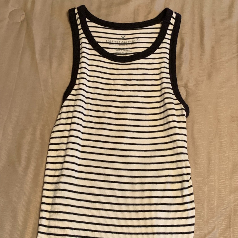 Black and white striped tank top